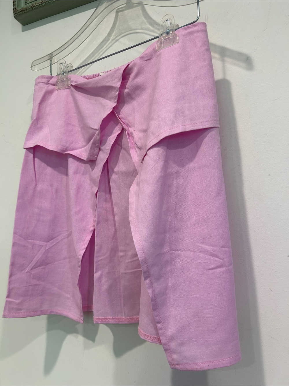 Rotimia Women’s Mini Skirt Light Pink Lavender Open Front Cover Up Medium Nwot — image 3 of 6